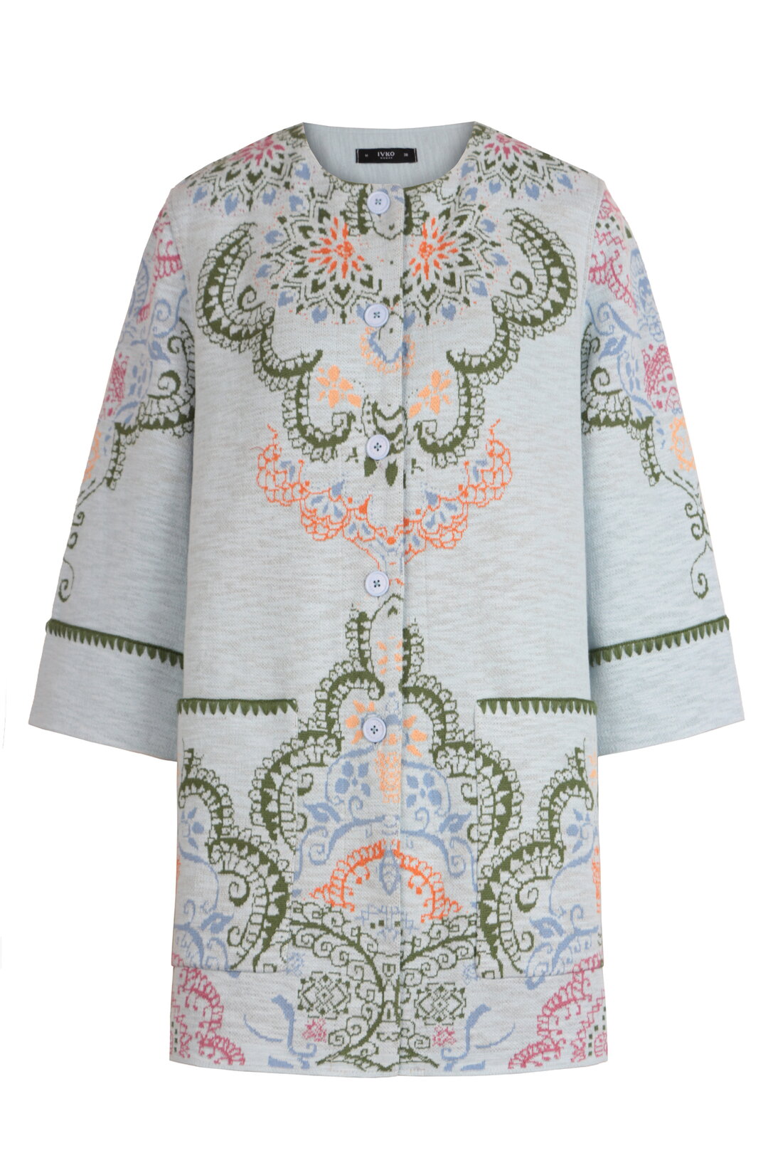 Jacquard Coatigan, Ornament Pattern