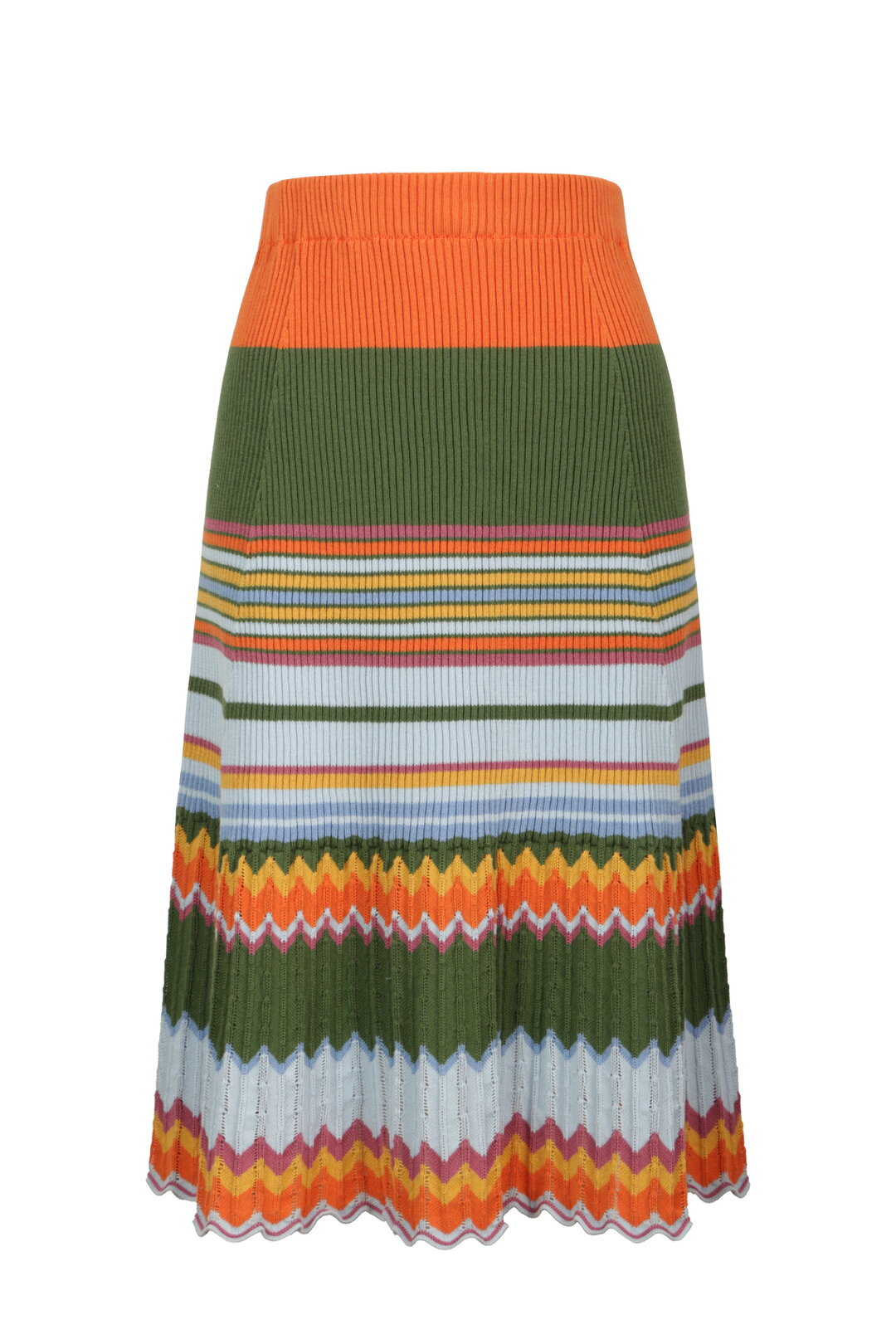Ribbed Skirt, Stripe Pattern