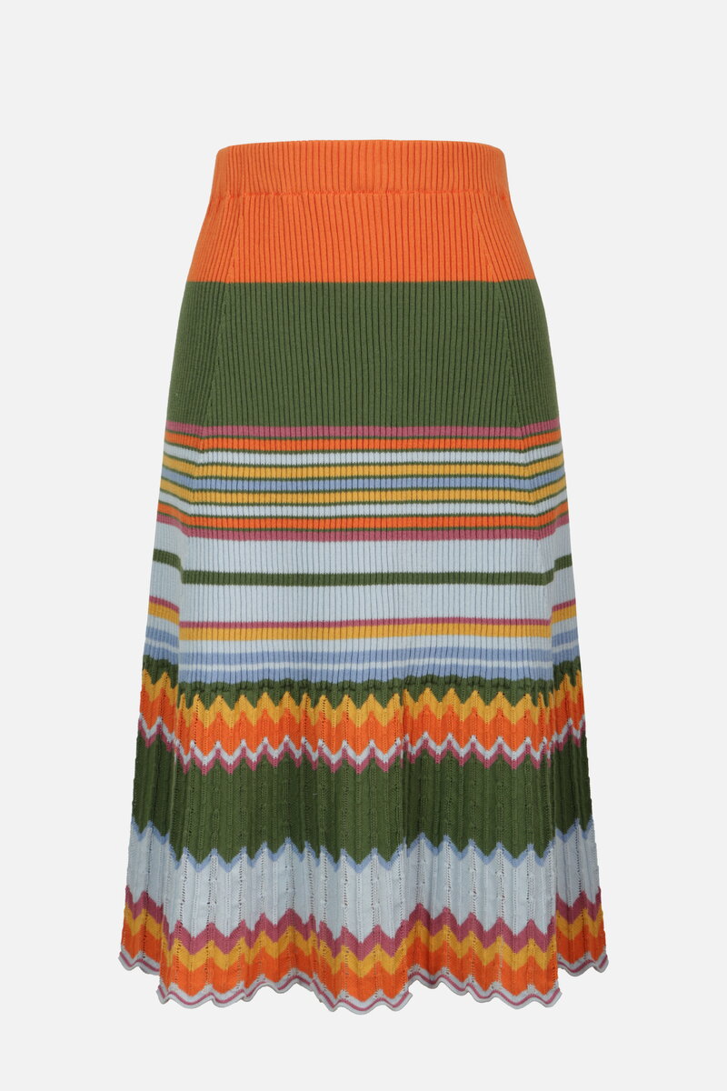 Ribbed Skirt, Stripe Pattern