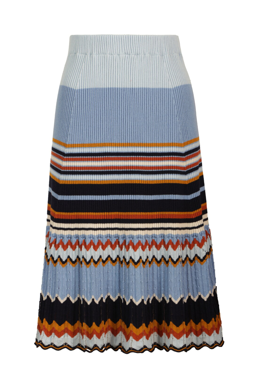 Ribbed Skirt, Stripe Pattern