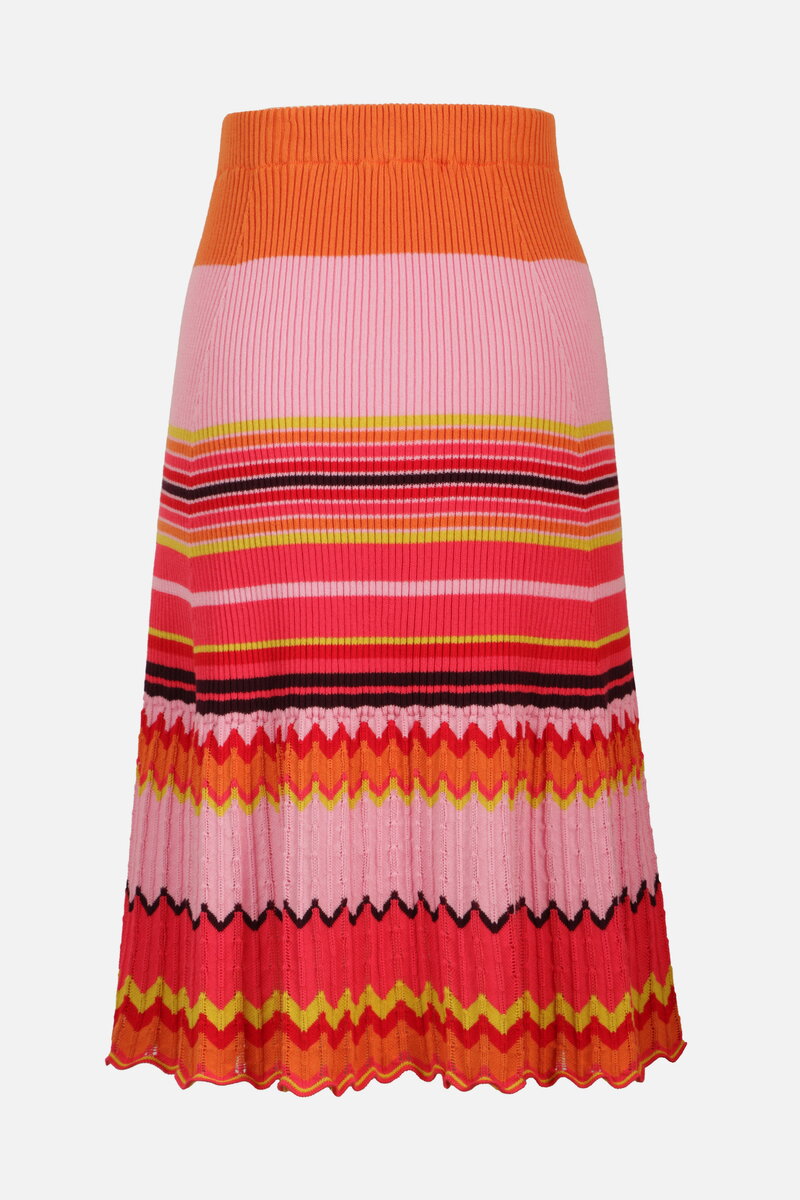 Ribbed Skirt, Stripe Pattern