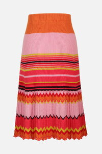 Ribbed Skirt, Stripe Pattern