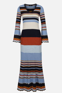 Long Ribbed Dress, Stripe Pattern