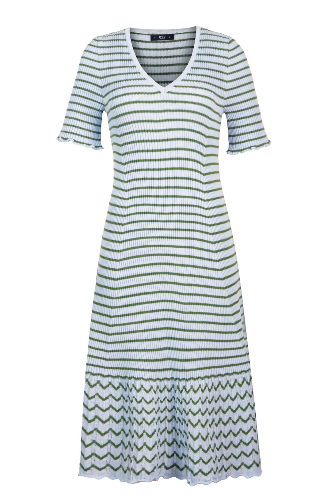 Geripptes Kleid mit Streifen