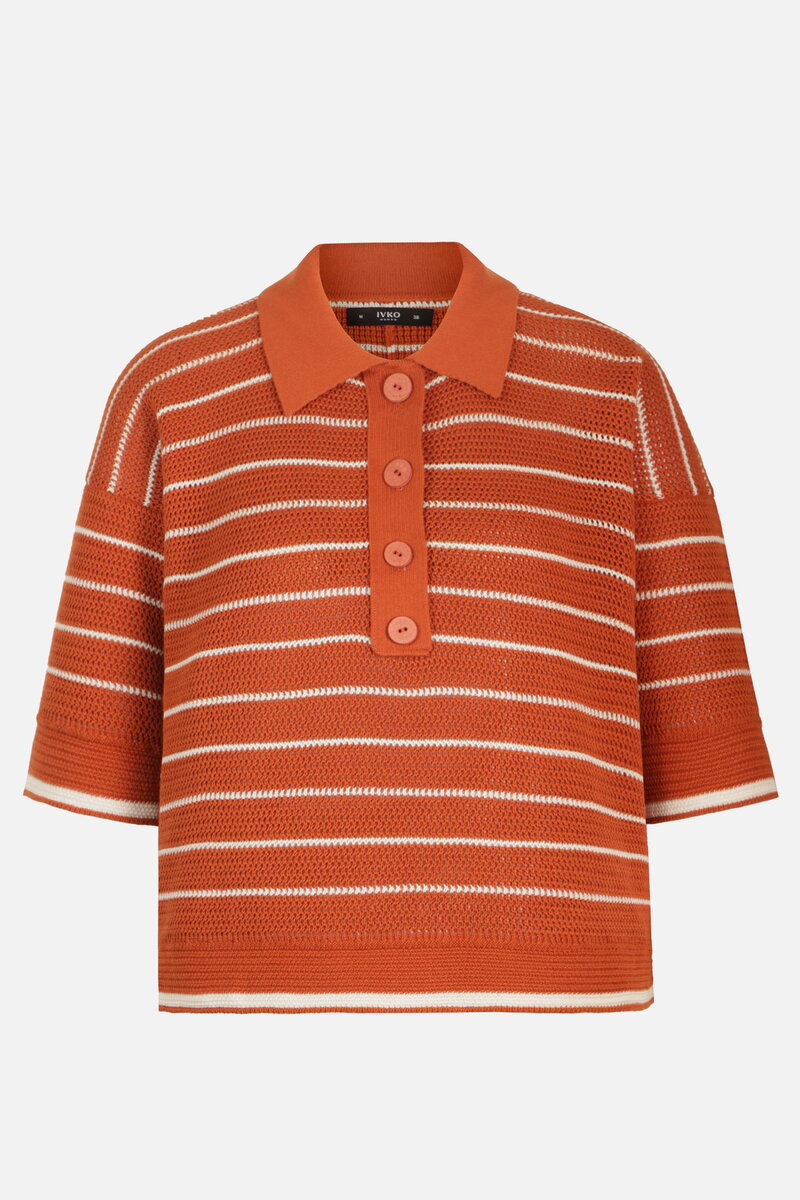 Zweifarbiger Pullover, Streifenmuster