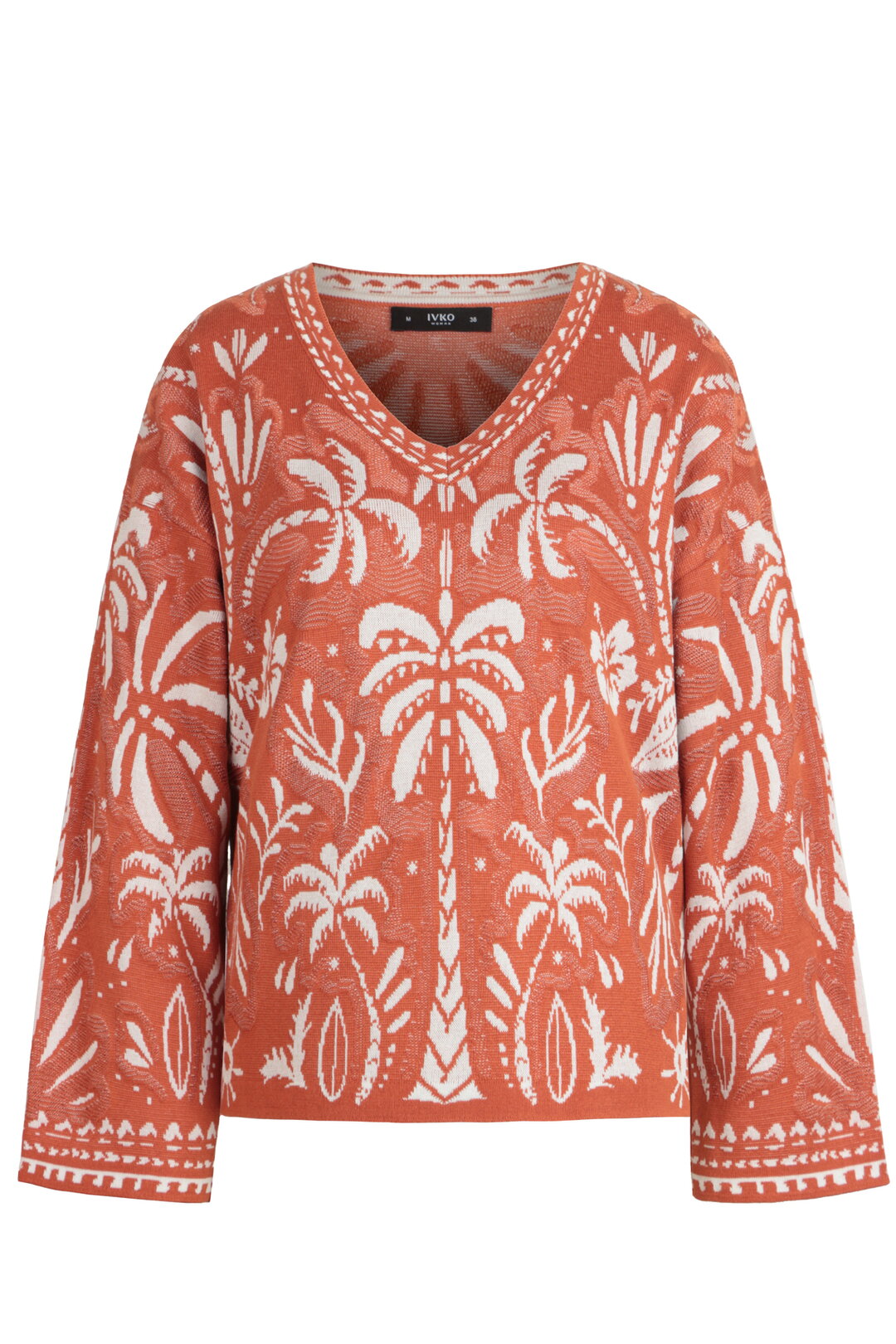 Pullover V-Neck, Urban Botanic Pattern