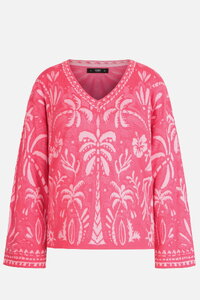 Pullover V-Neck, Urban Botanic Pattern