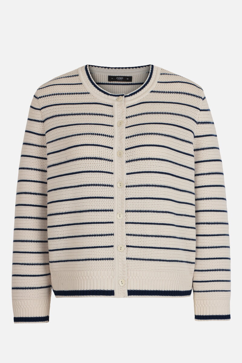 Stripe Knit-Jacket, Ajour Pattern
