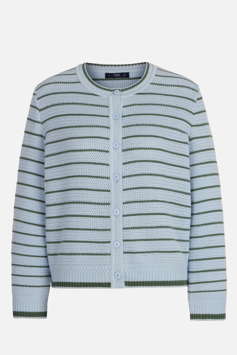 Stripe Knit-Jacket, Ajour Pattern