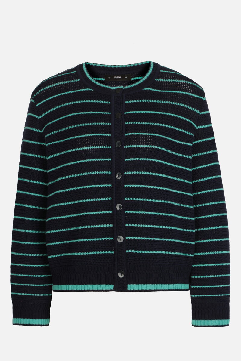 Stripe Knit-Jacket, Ajour Pattern