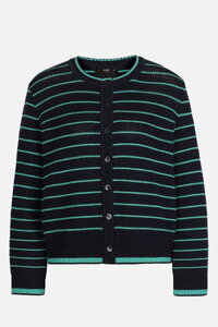 Stripe Knit-Jacket, Ajour Pattern