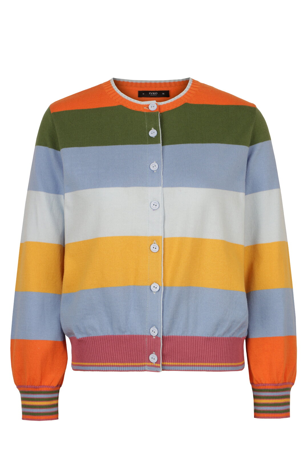 Jacquard Cardigan, Stripe Pattern