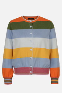 Jacquard Cardigan, Stripe Pattern