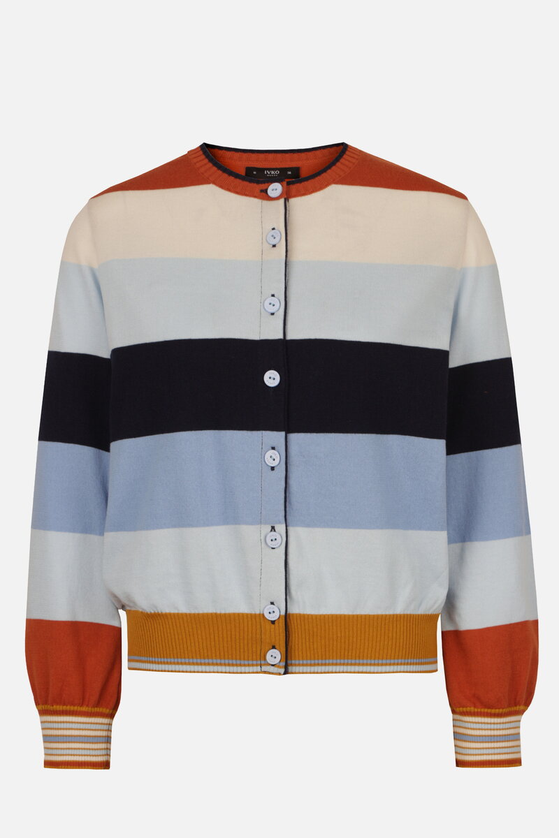 Jacquard-Cardigan, Streifenmuster