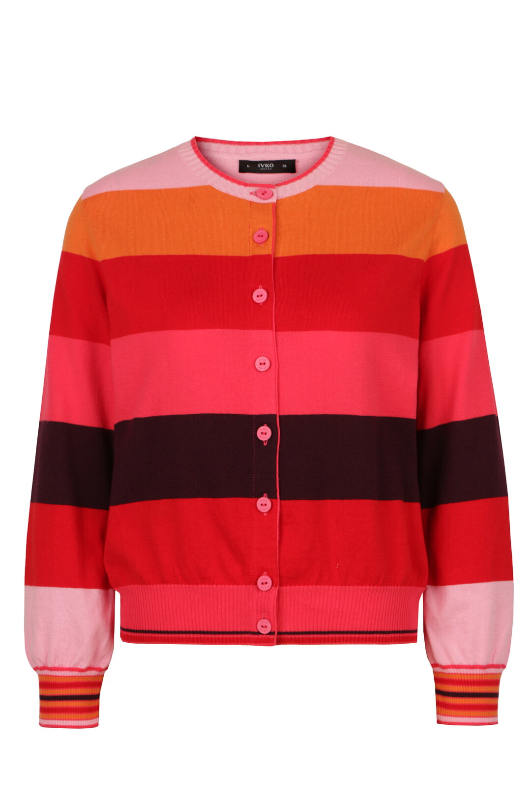 Jacquard Cardigan, Stripe Pattern