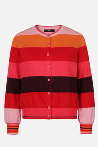 Jacquard Cardigan, Stripe Pattern