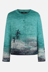 Jacquard Cardigan, Urban Sun Pattern