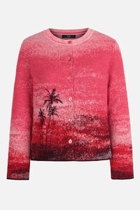 Jacquard Cardigan, Urban Sun Pattern