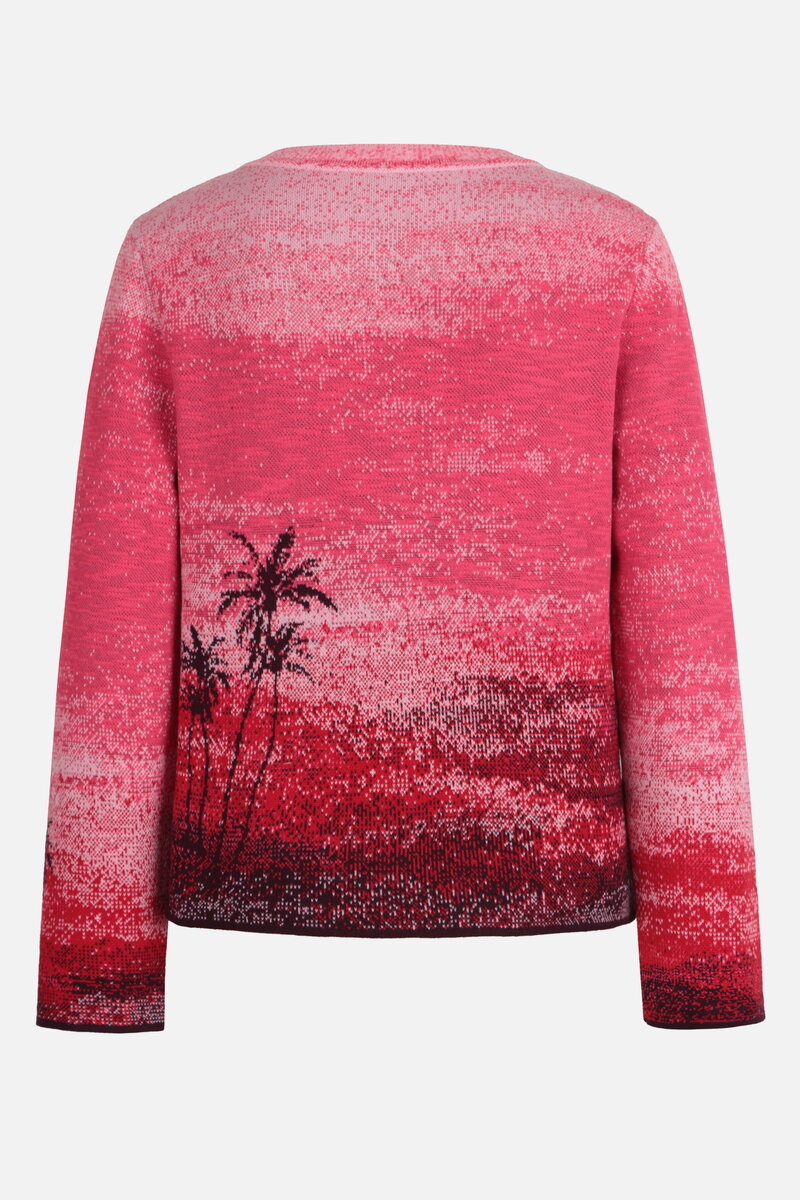 Jacquard Cardigan, Urban Sun Pattern