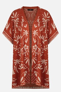 Poncho, Urban Botanic Pattern