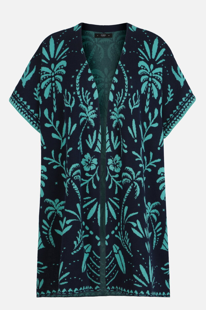 Poncho, Urban Botanic Pattern