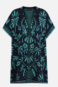 Poncho, Urban Botanic Pattern