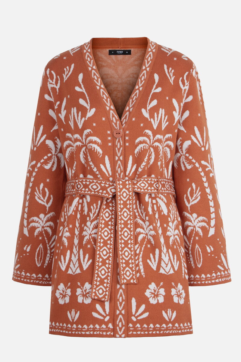 Long Cardigan, Urban Botanic Pattern