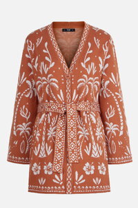 Long Cardigan, Urban Botanic Pattern