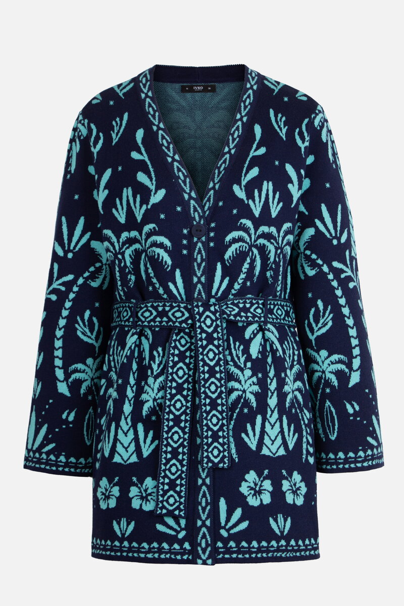 Long Cardigan, Urban Botanic Pattern