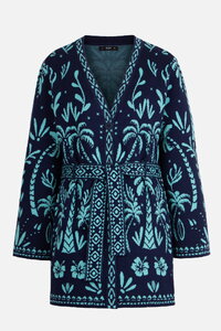 Long Cardigan, Urban Botanic Pattern