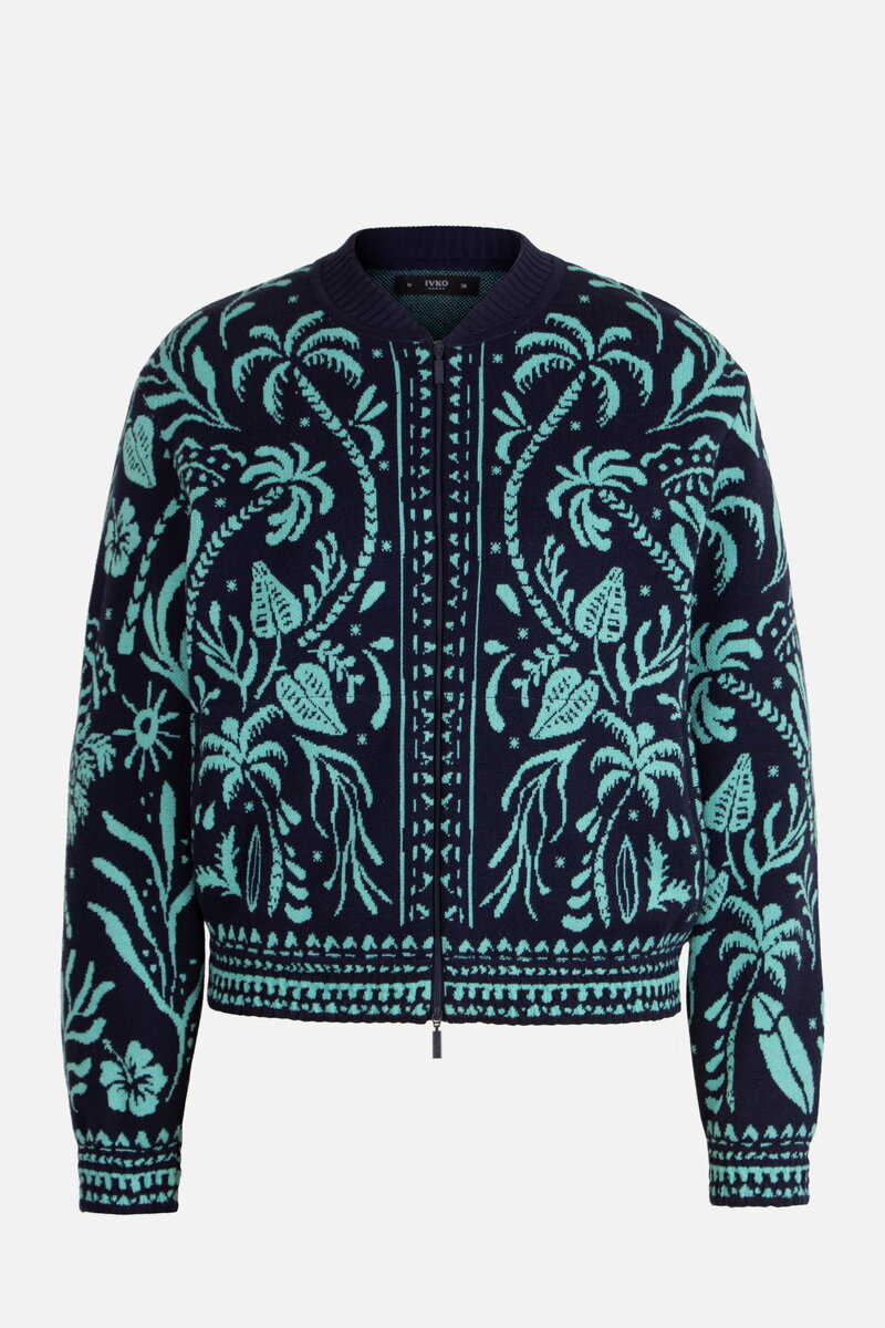Jacquard Bomber Jacket, Urban Botanic Pattern