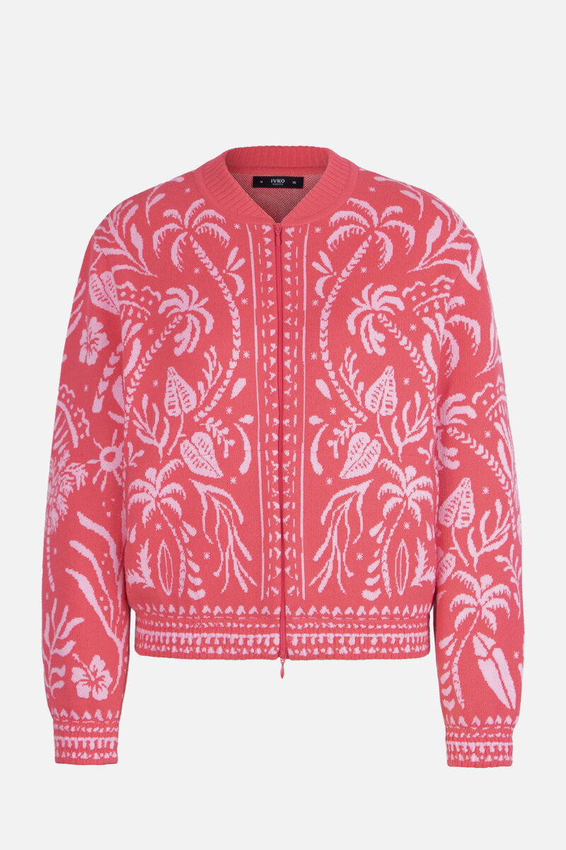 Jacquard Bomber Jacket, Urban Botanic Pattern