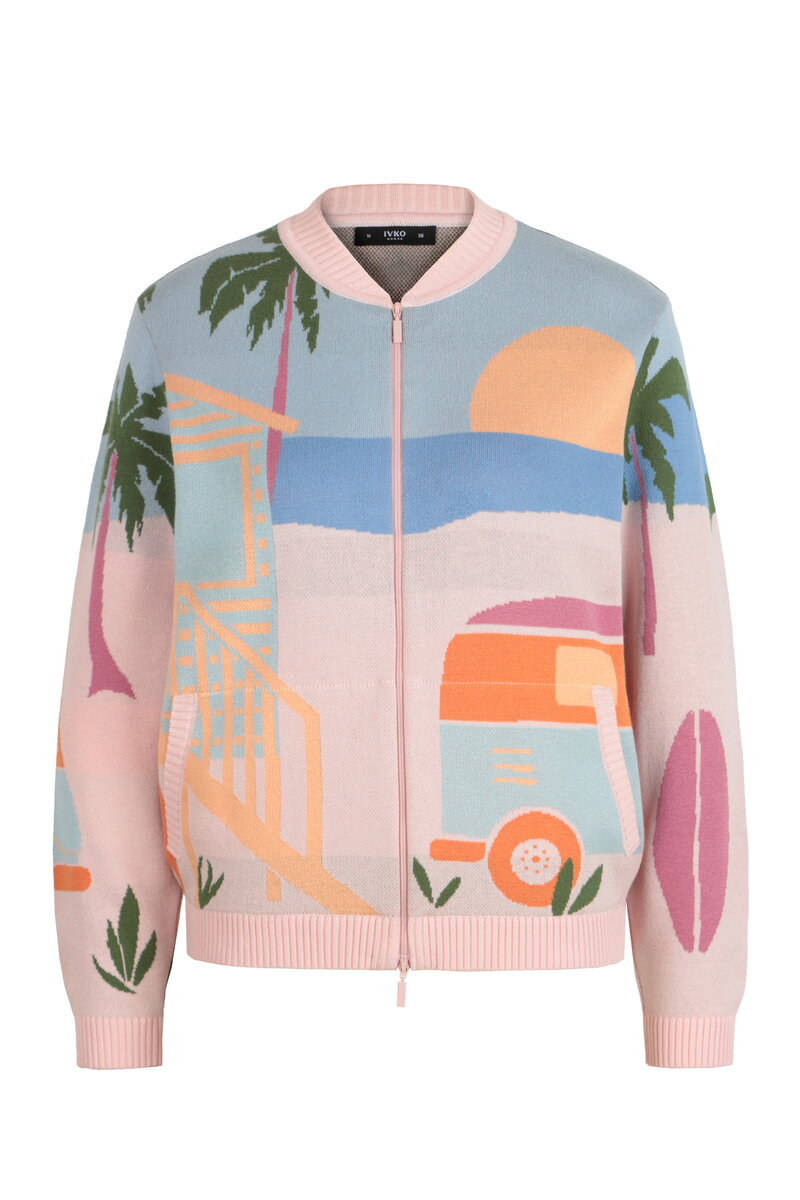 Jacquard Bomber Jacket, Urban Fun Pattern