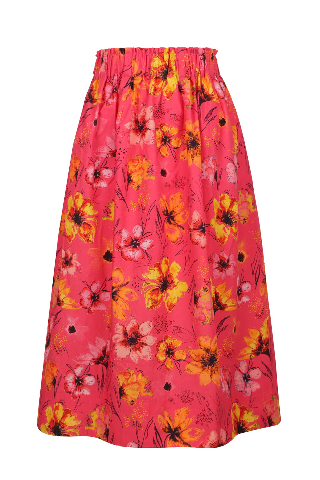 Poplin Skirt, Floral Pattern