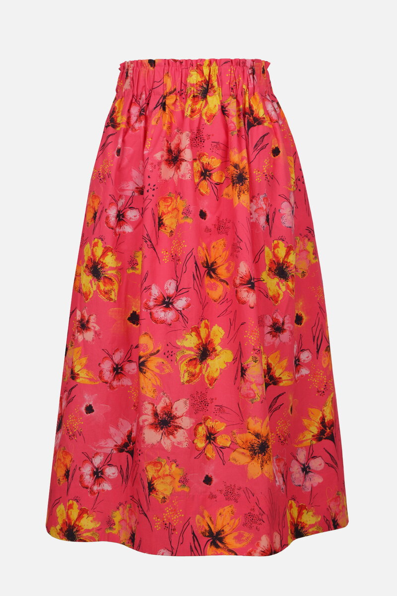 Poplin Skirt, Floral Pattern