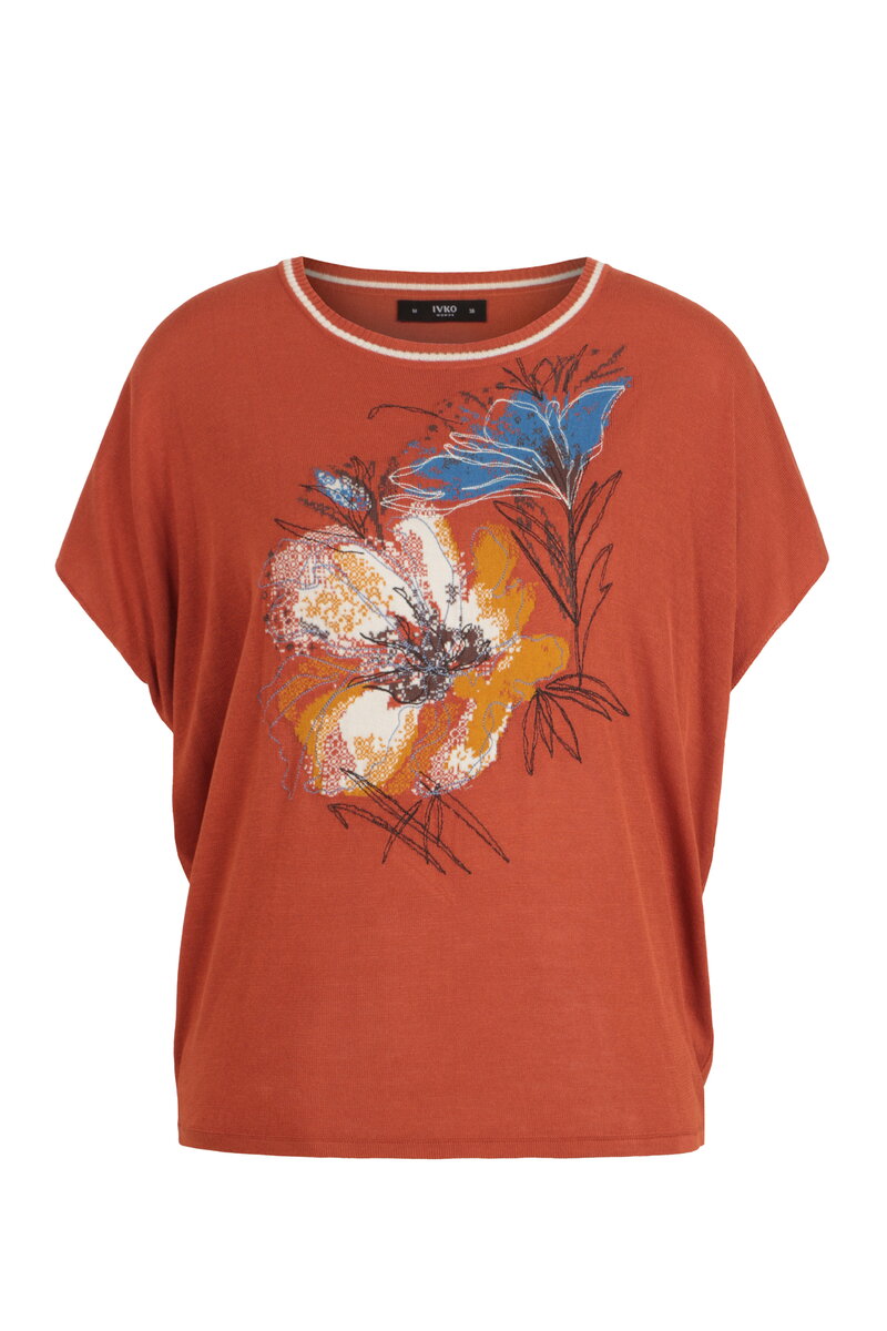 Pullover O-Neck, Floral Pattern