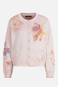 Cardigan O-Neck, Floral Pattern