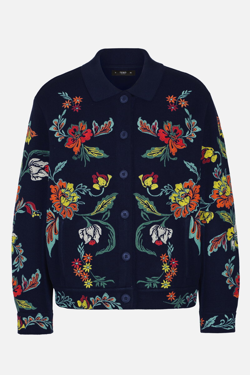 Jacket with Embroidery, Floral Pattern