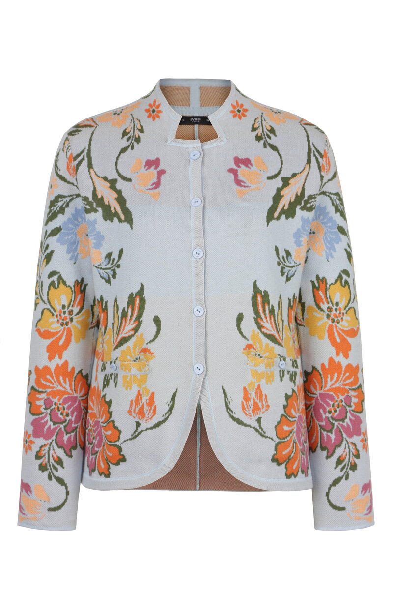 Buttoned Jacket, Floral Pattern