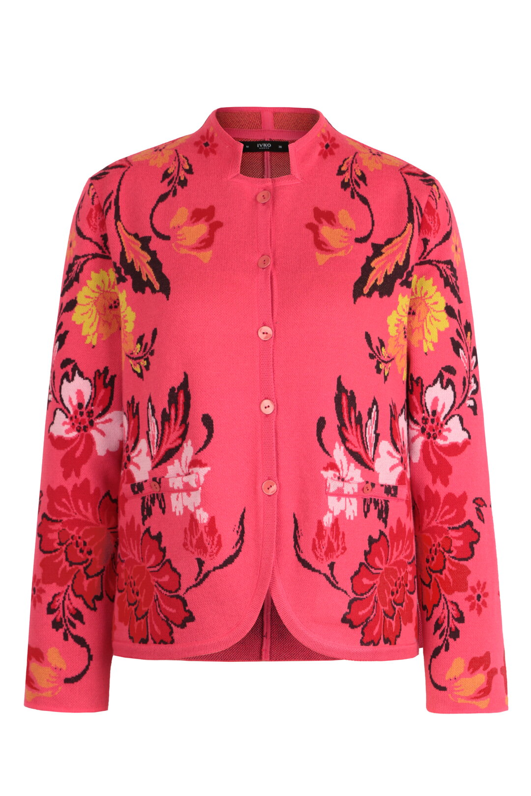 Buttoned Jacket, Floral Pattern