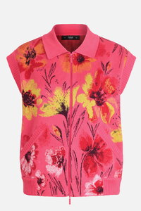 Jacquard Vest, Floral Pattern