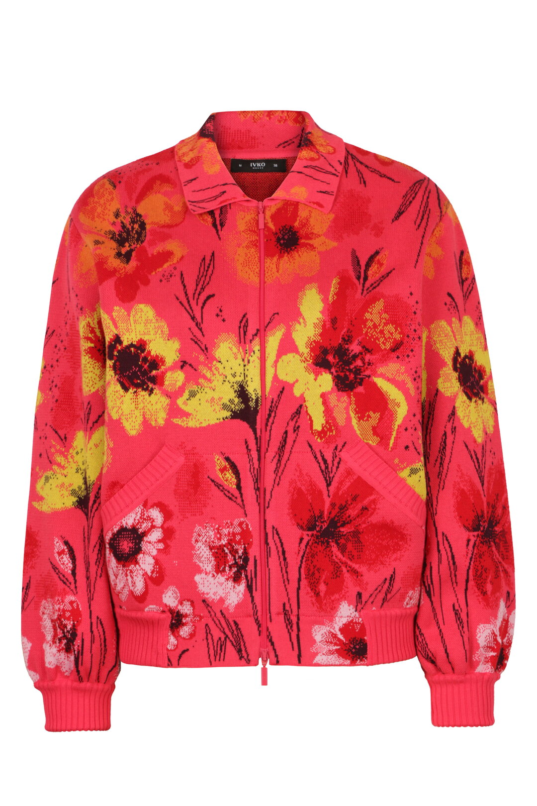 Jacquard Bomber Jacket, Floral Pattern