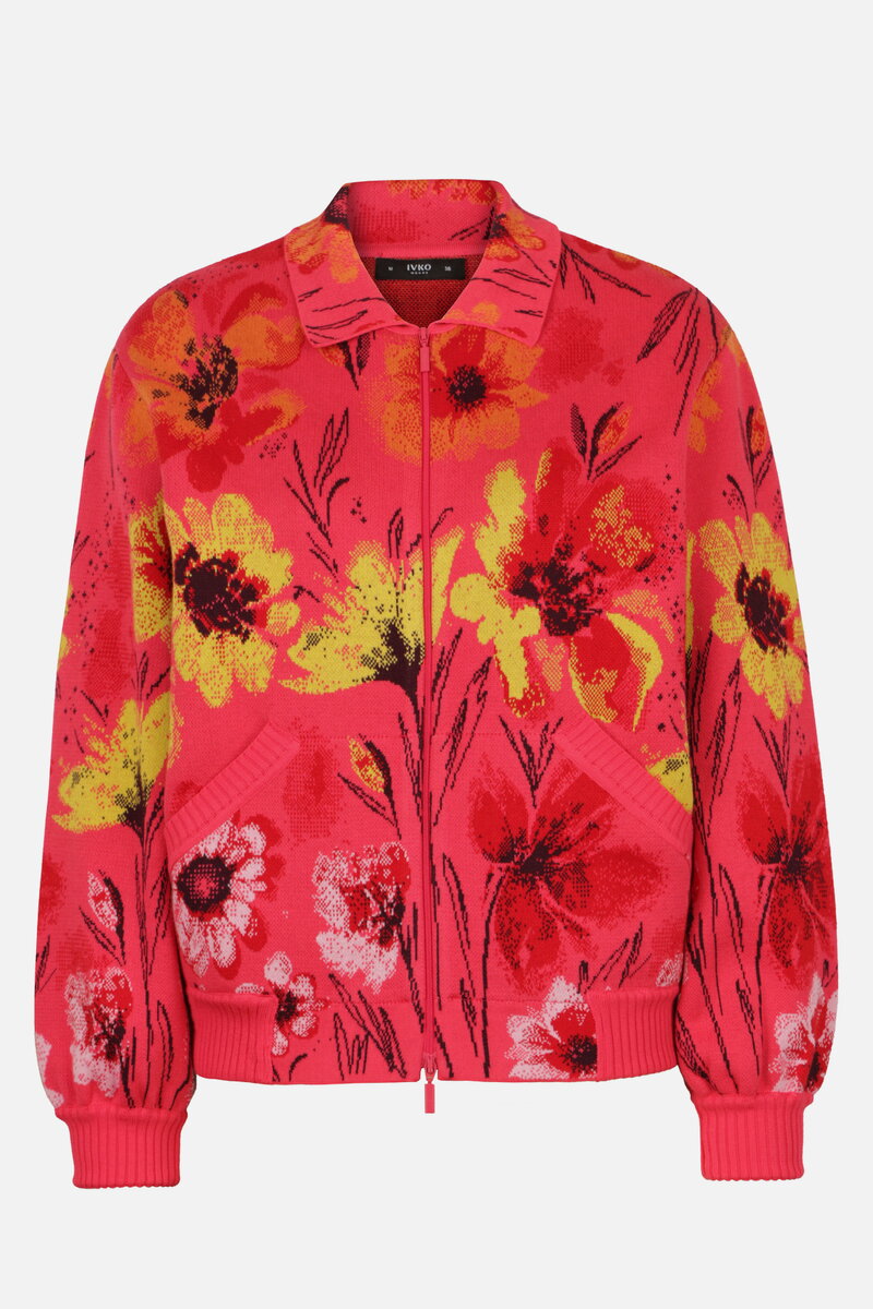 Jacquard Bomber Jacket, Floral Pattern
