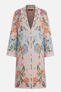 Jacquard Coatigan, Floral Pattern