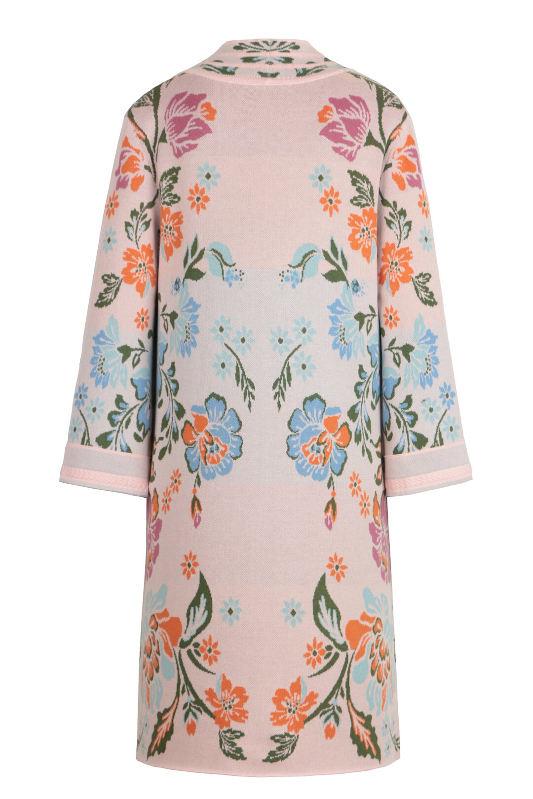 Jacquard Coatigan, Floral Pattern