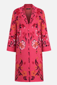 Jacquard Coatigan, Floral Pattern