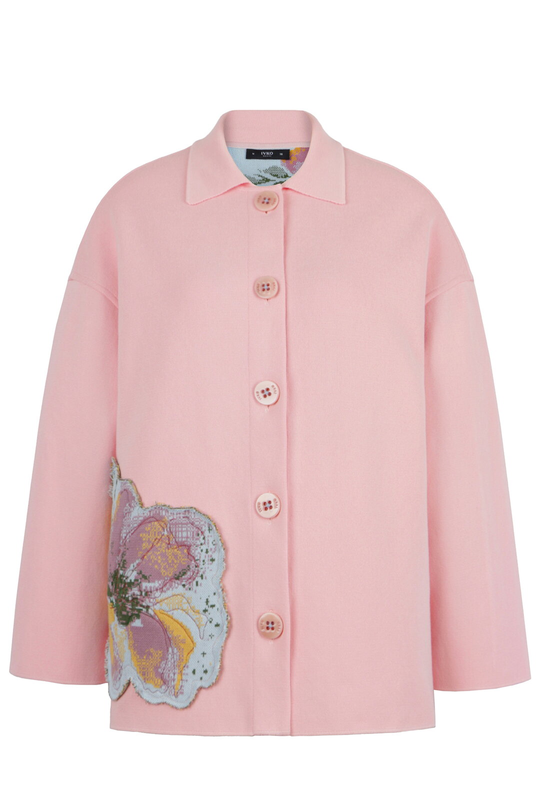 Coat with Appliqué and Embroidery, Floral Pattern