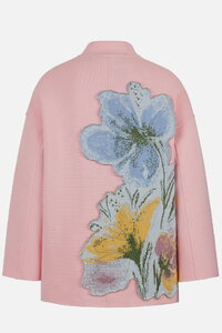 Coat with Appliqué and Embroidery, Floral Pattern