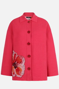 Coat with Appliqué and Embroidery, Floral Pattern