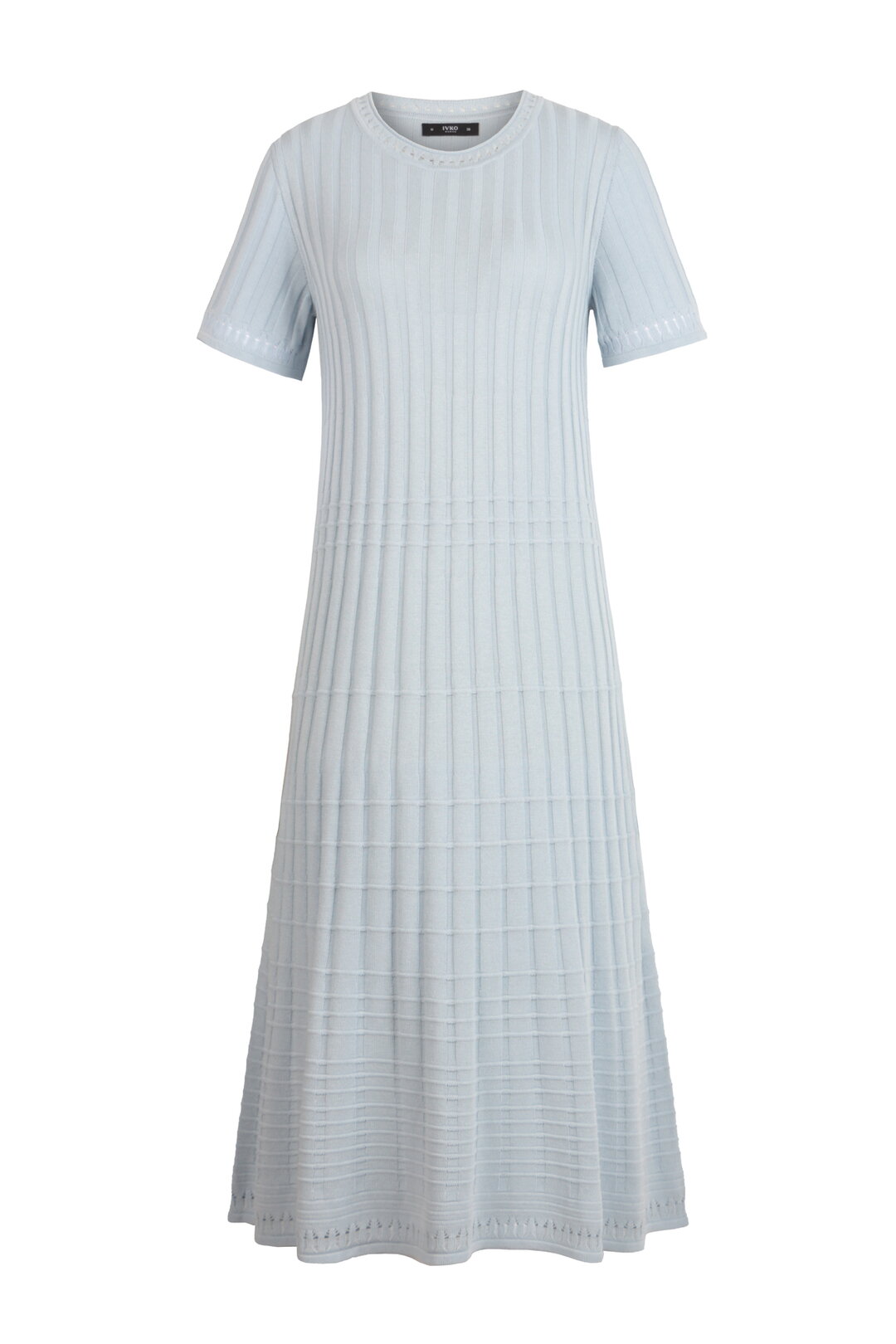 Solid O-Neck Ribbed Dress